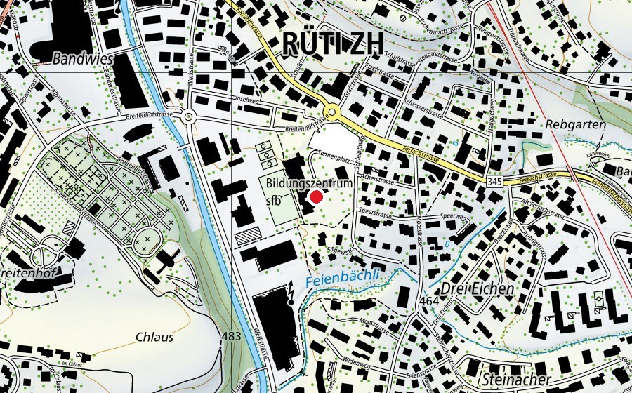 Mappa con la posizione di Berufsschule Rüti (Scuola)