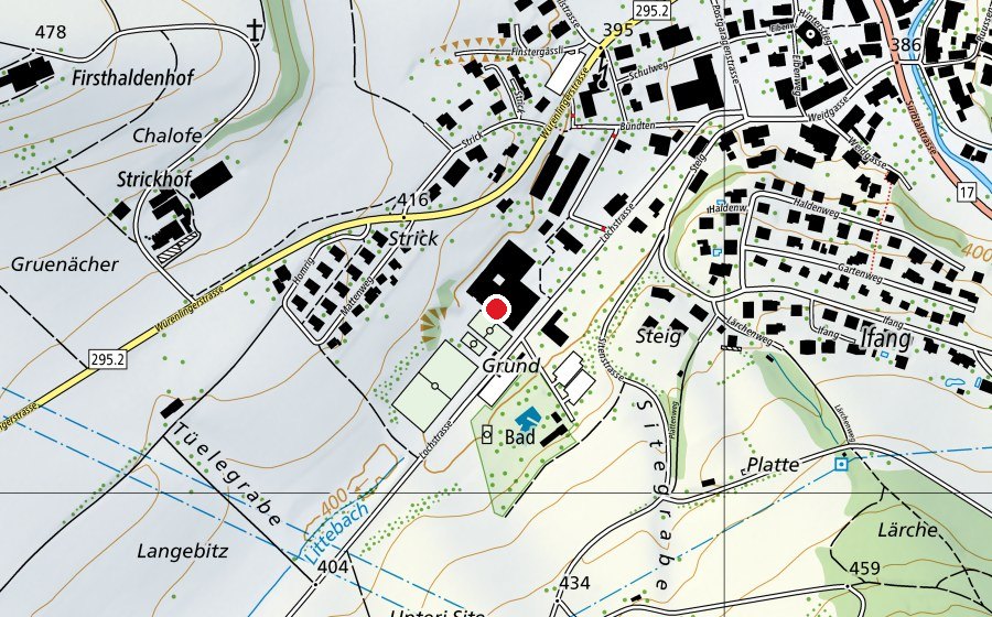 Karte mit dem Standort von Bezirksschule Endingen (Schule)