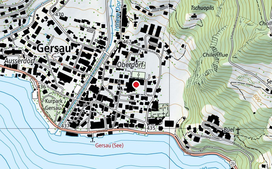 Map showing the location of Bezirksschule Gersau (School)