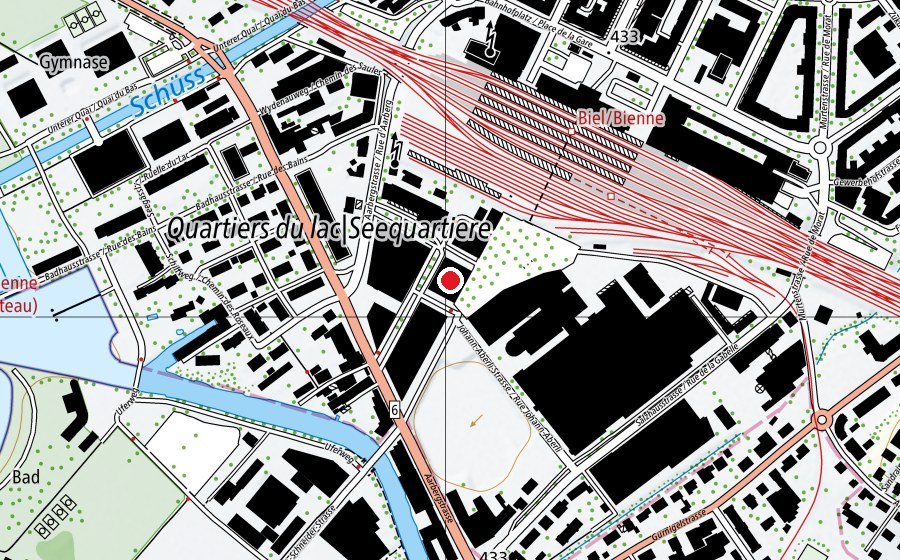 Mappa con la posizione di BFB - Bildung Formation Biel-Bienne (Scuola)
