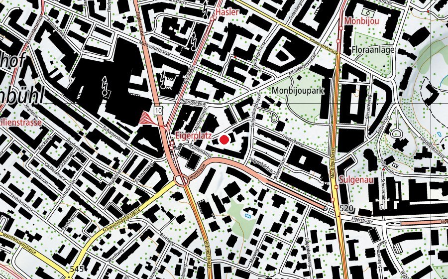 Map showing the location of BFF - Berufs- Fach- und Fortbildungsschule (School)