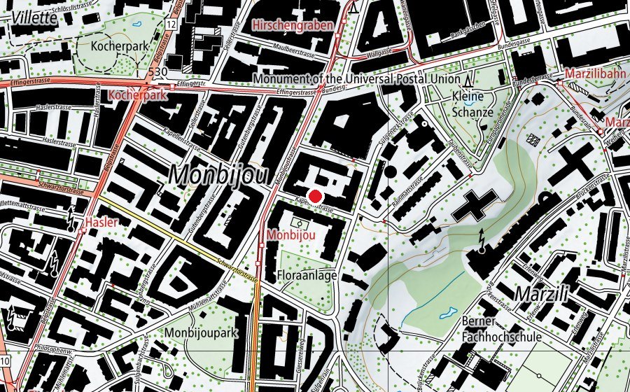 Carte indiquant l’emplacement de BFF Fachschule (École)