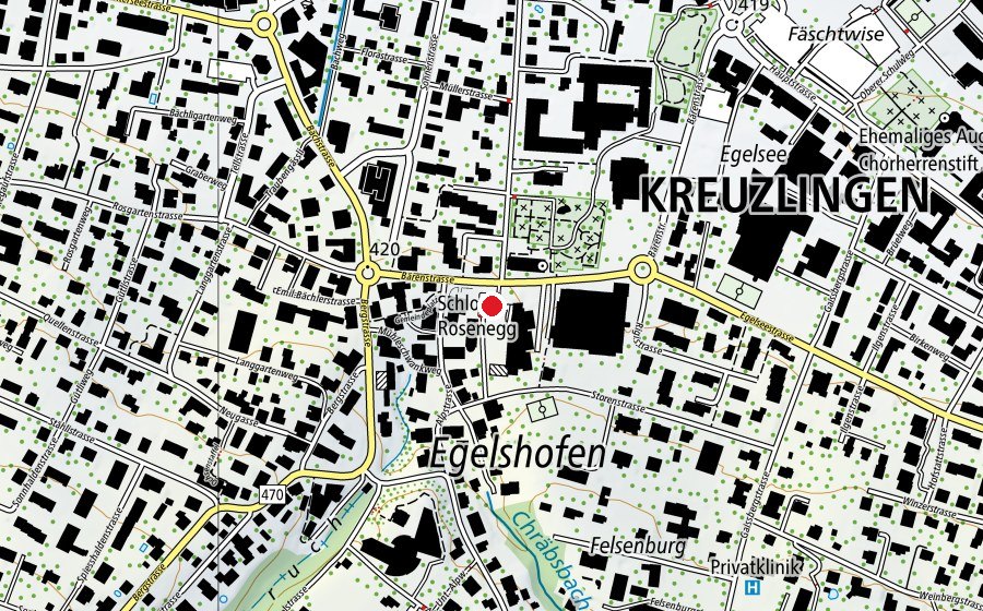 Mappa con la posizione di Bildungszentrum für Bau und Mode (Scuola)