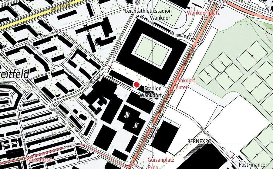 Karte mit dem Standort von Bildungszentrum für Wirtschaft und Dienstleistung bwd Bern (Schule)