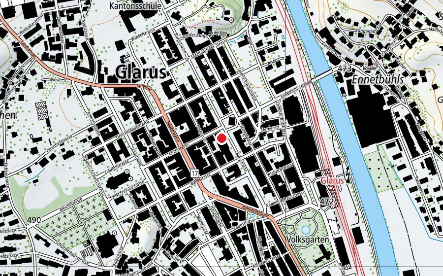 Karte mit dem Standort von Bildungszentrum Gesundheit & Soziales Glarus (Schule)