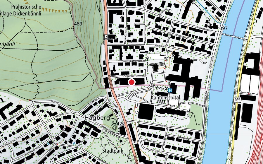 Carte indiquant l’emplacement de Bildungszentrum Gesundheit und Soziales (École)