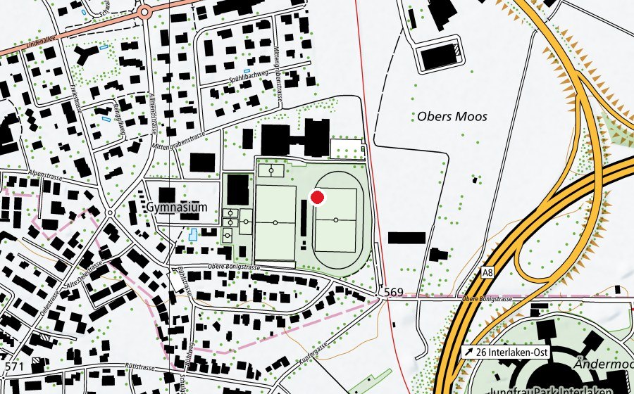 Carte indiquant l’emplacement de Bildungszentrum Interlaken BZI (École)
