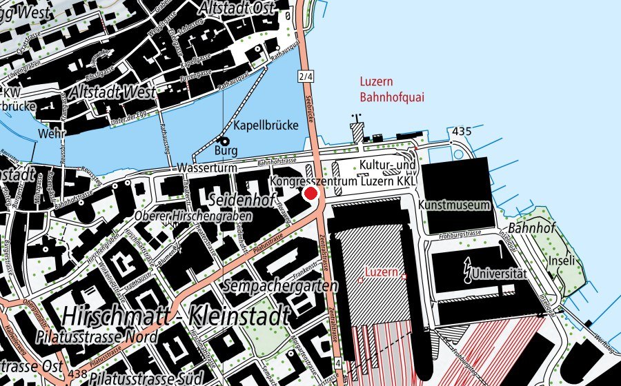 Carte indiquant l’emplacement de Bildungszentrum Luzern (École)