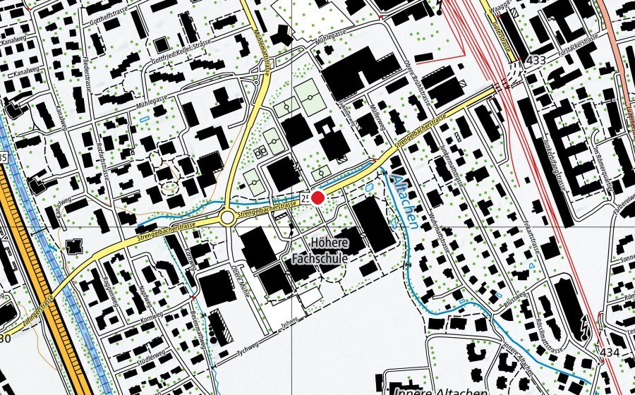 Carte indiquant l’emplacement de Bildungszentrum Zofingen (École)