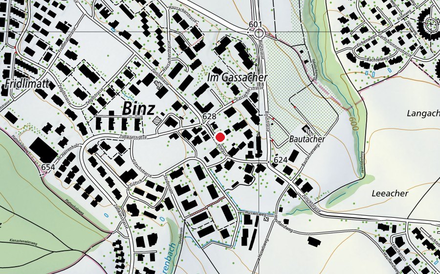 Karte mit dem Standort von Binz (Schule)