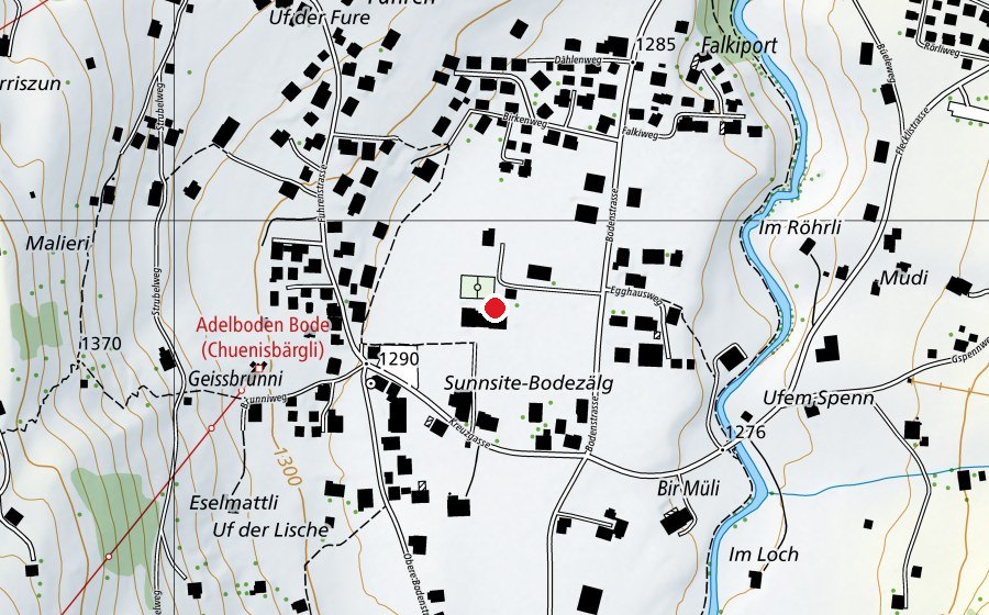 Karte mit dem Standort von Boden (Schule)