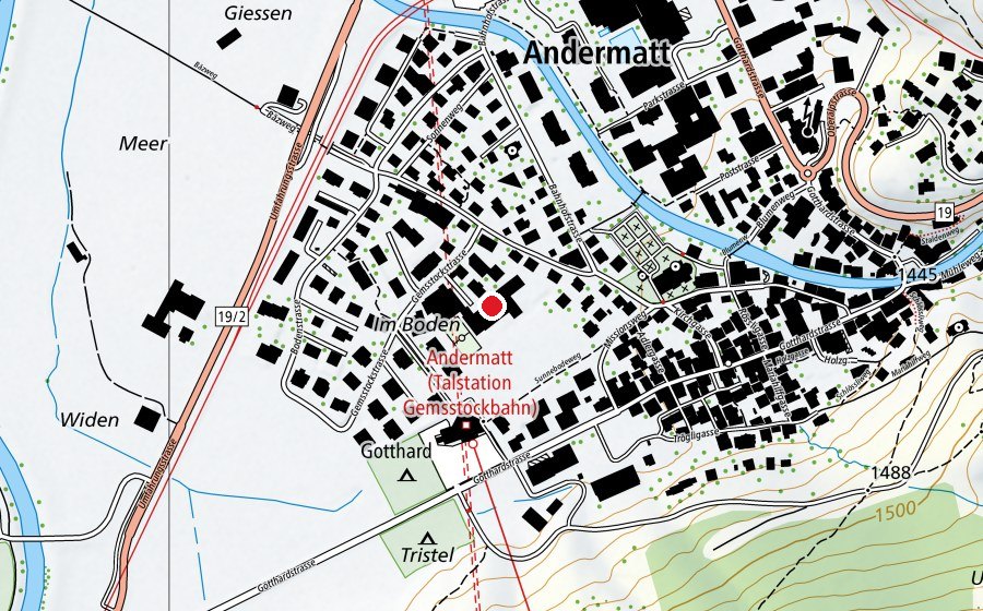 Karte mit dem Standort von Bodenschulhaus (Schule)