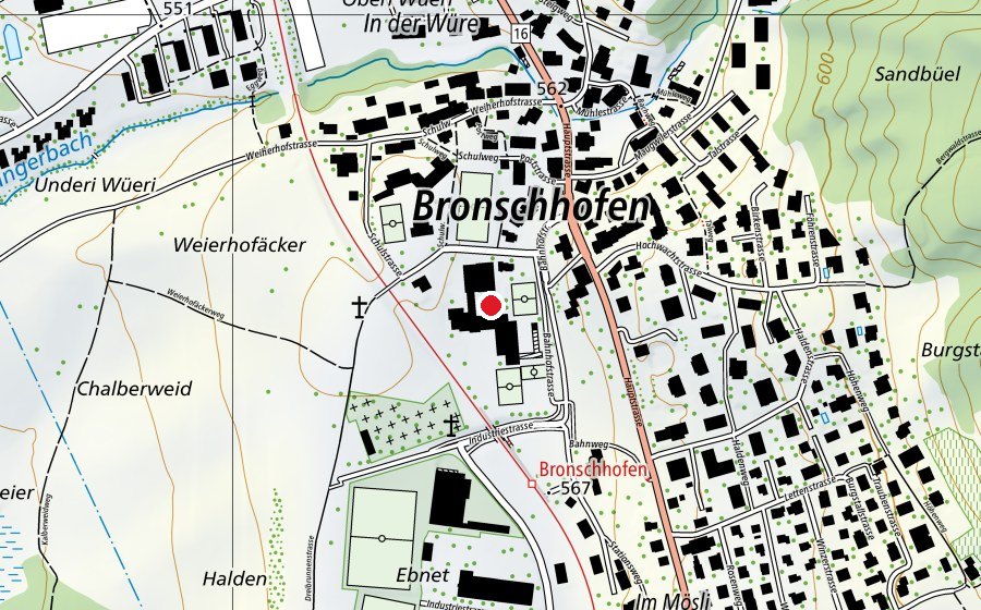 Map showing the location of Bommeten (School)