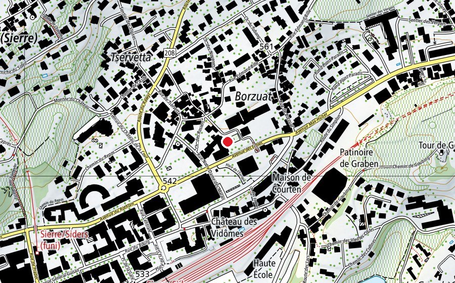 Mappa con la posizione di Borzuat (Scuola)