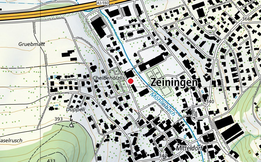 Carte indiquant l’emplacement de Brugglismatt 2 (École)