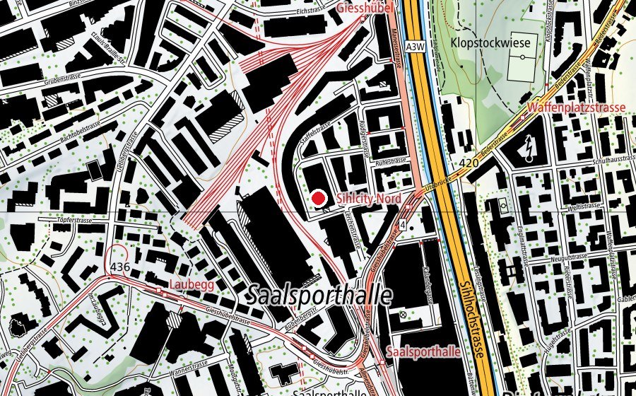 Carte indiquant l’emplacement de Brunau Stiftung (École)