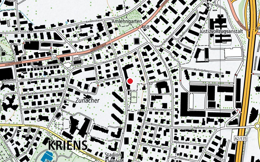 Carte indiquant l’emplacement de Brunnmatt (École)