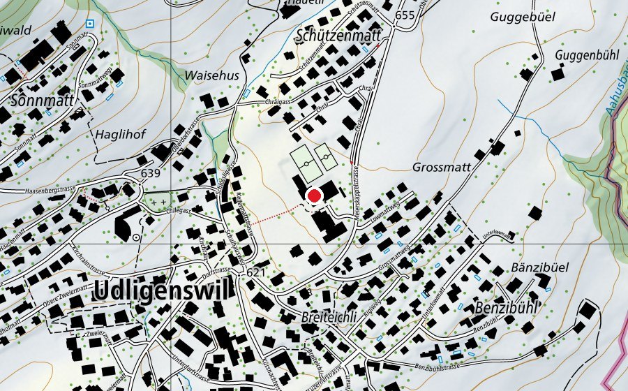 Map showing the location of Bühlmatt (School)