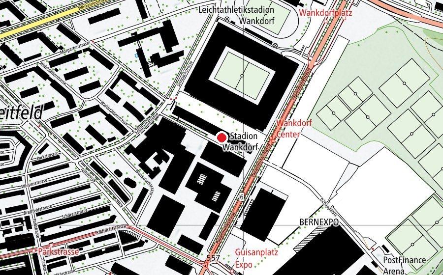 Map showing the location of bwd KBS Kaufmännische Berufsfachschule Bern (School)