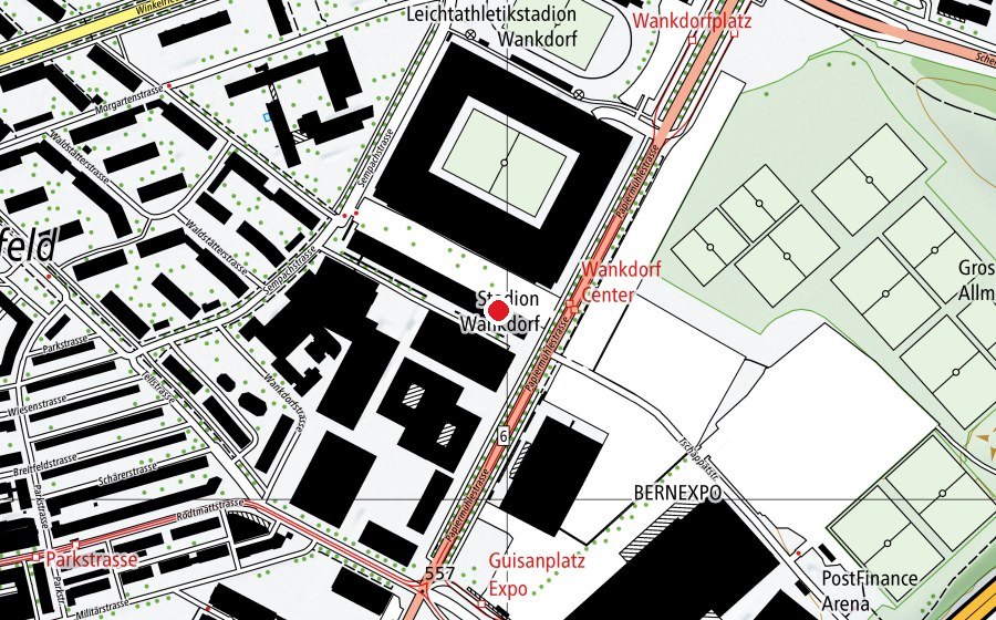 Map showing the location of bwd WMB Wirtschaftsmittelschule / IMS Informatikmittelschule Bern (School)