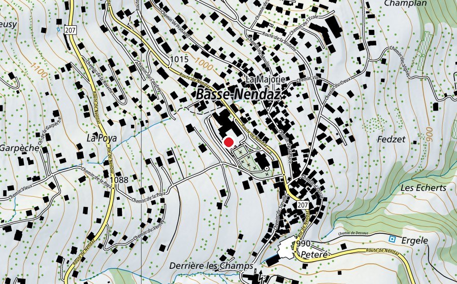 Carte indiquant l’emplacement de C.O Basse-Nendaz (École)