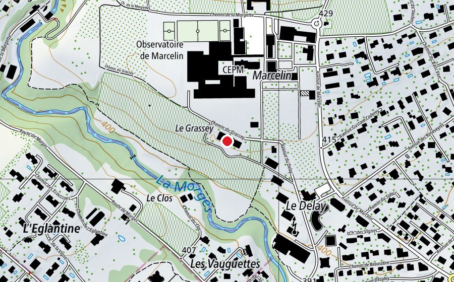 Map showing the location of CEMEF (School)