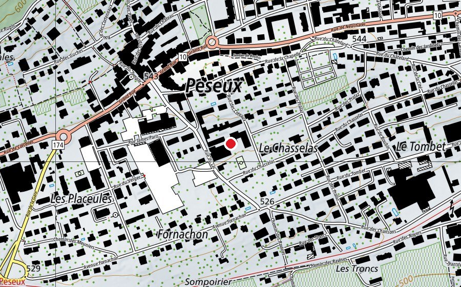 Karte mit dem Standort von Centre de La Côte - Collège des Coteaux (Schule)