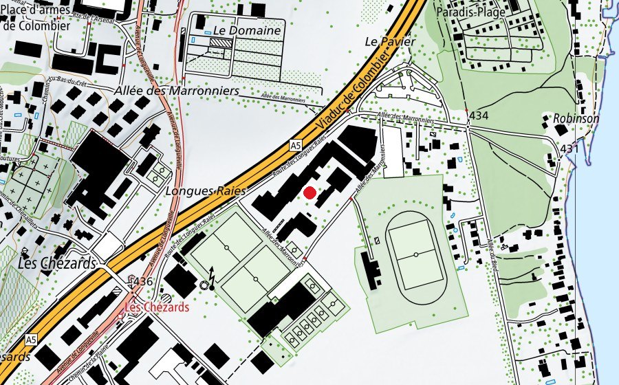 Carte indiquant l’emplacement de Centre Professionnel des Métiers du Batiment (École)