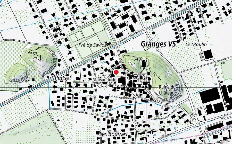 Karte mit dem Standort von Centre Scolaire de Granges (Schule)