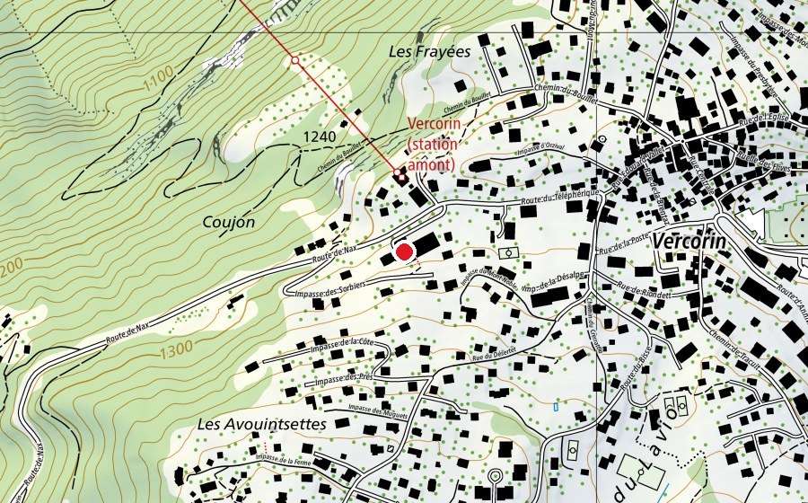 Mappa con la posizione di Centre scolaire de Vercorin (Scuola)
