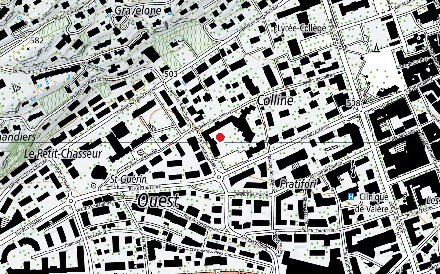 Carte indiquant l’emplacement de Centre scolaire des Collines (École)