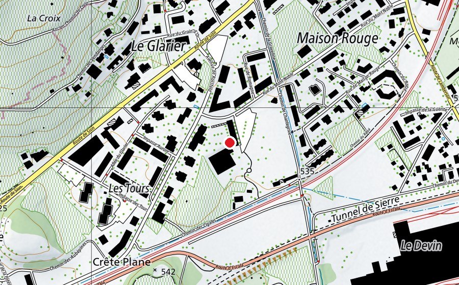 Karte mit dem Standort von Centre Scolaire des Glariers (Schule)