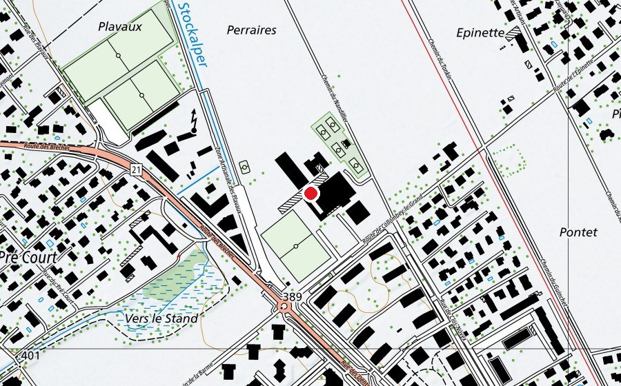 Mappa con la posizione di Centre scolaire des Perraires (Scuola)