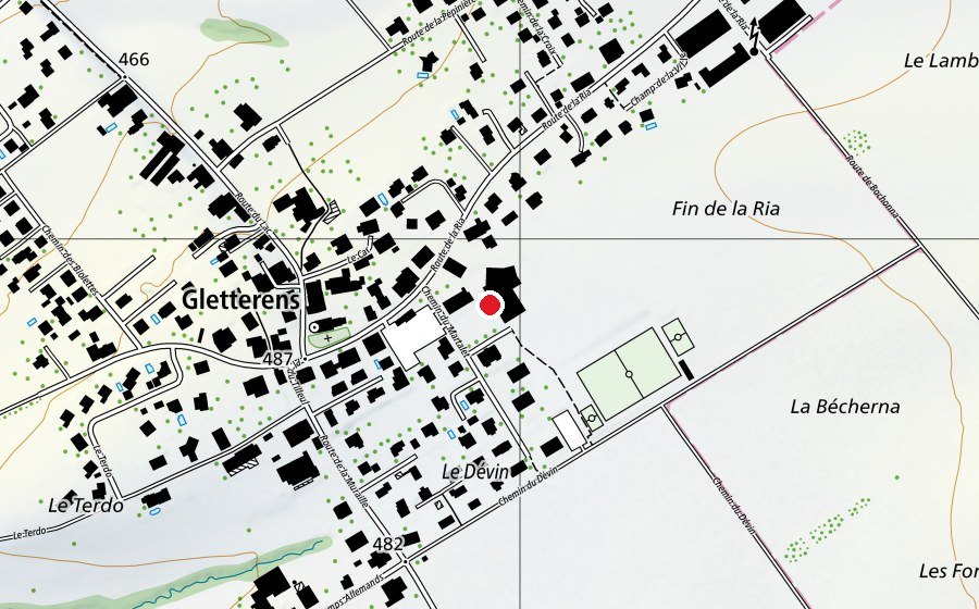 Mappa con la posizione di Centre scolaire du Devin (Scuola)