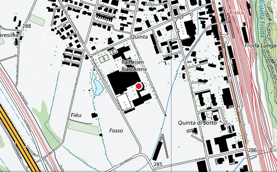 Mappa con la posizione di Centro professionale tecnico Biasca (Scuola)