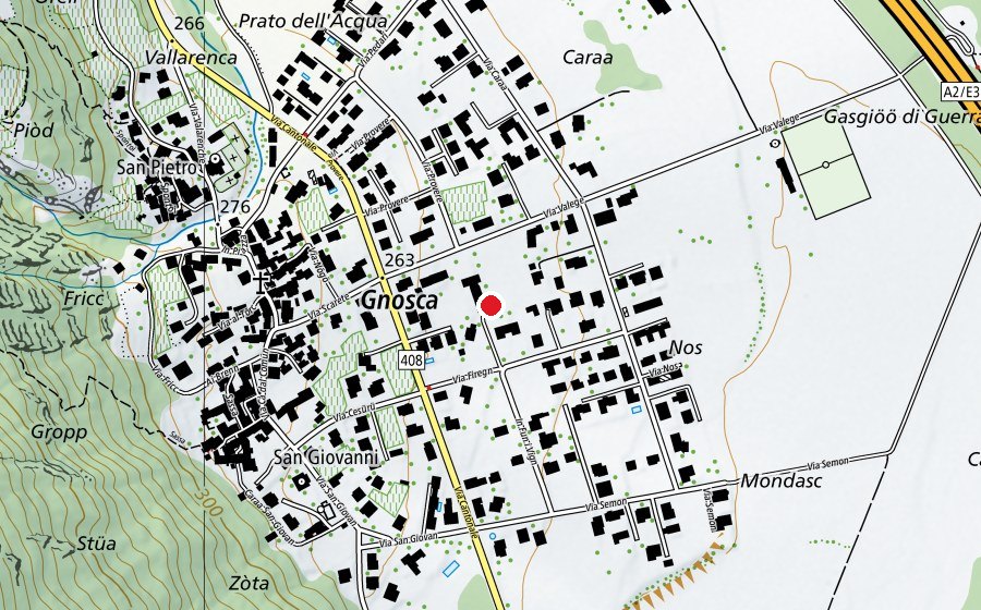 Mappa con la posizione di Centro Scolastico Gnosca (Scuola)