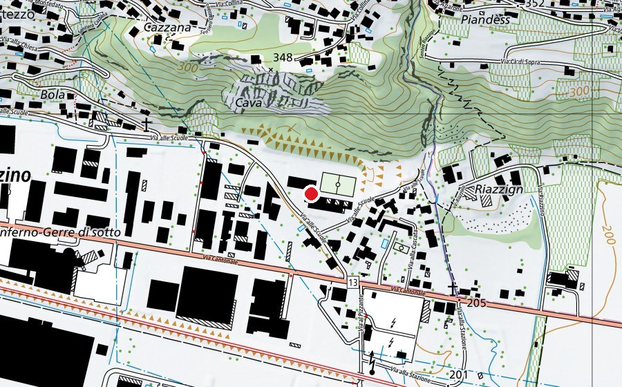 Map showing the location of Centro Scolastico Riazzino (School)
