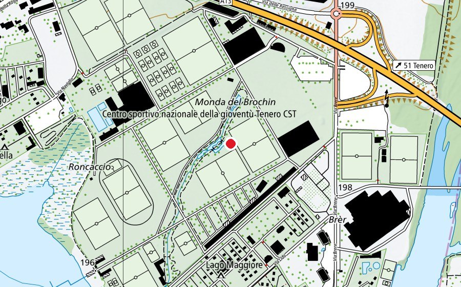 Mappa con la posizione di Centro sportivo nazionale della gioventù Tenero CST (Scuola)
