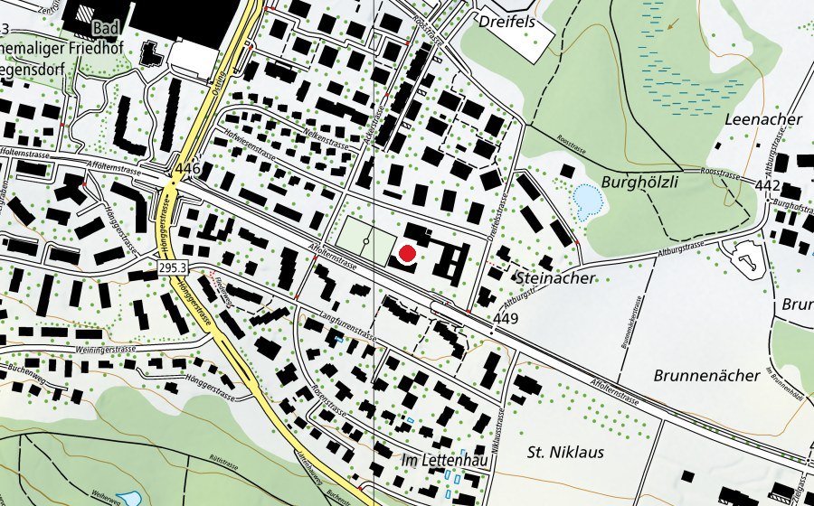 Carte indiquant l’emplacement de Chrüzächer (École)