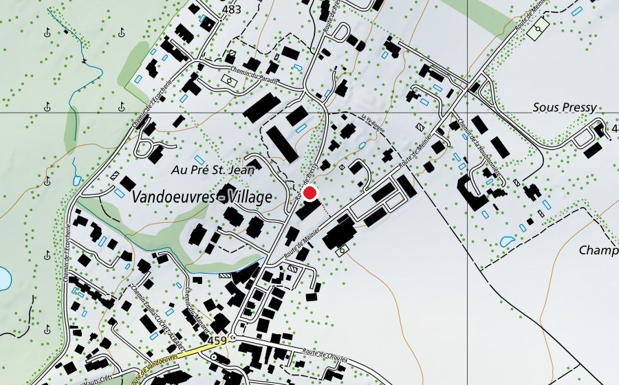 Map showing the location of Chœur De Choulex-Vandœuvres-Cologny (School)