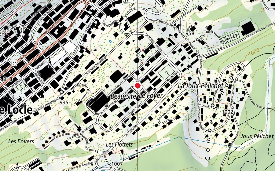 Map showing the location of Classe de Beau-Site (School)