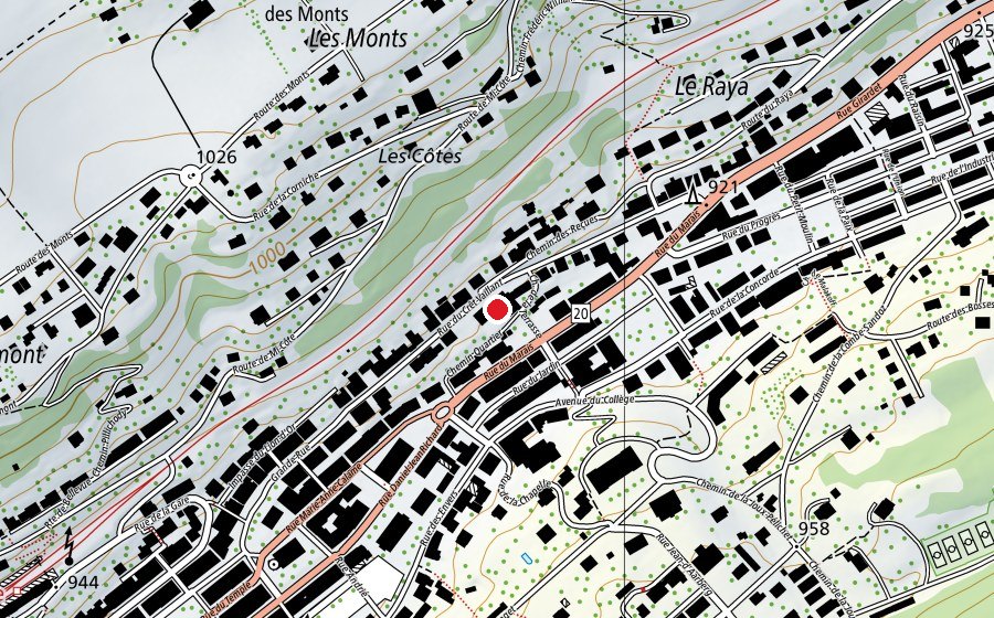 Map showing the location of Classe du Crêt-Vaillant (School)