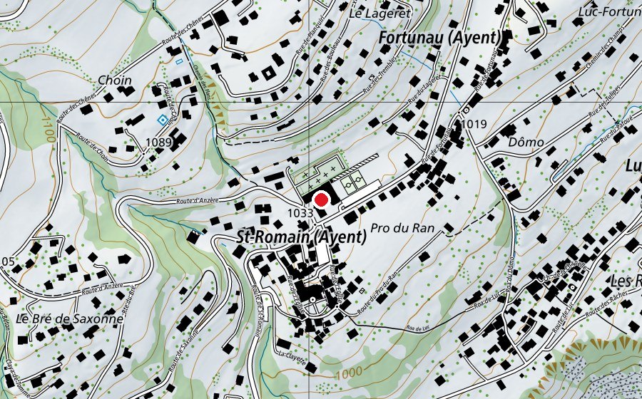 Carte indiquant l’emplacement de CO Ayent (École)