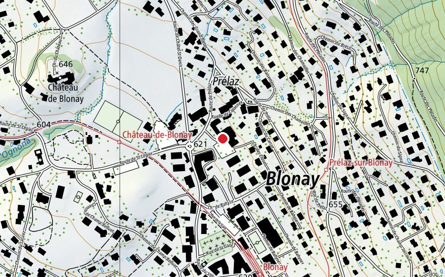 Carte indiquant l’emplacement de Cojonnex (École)