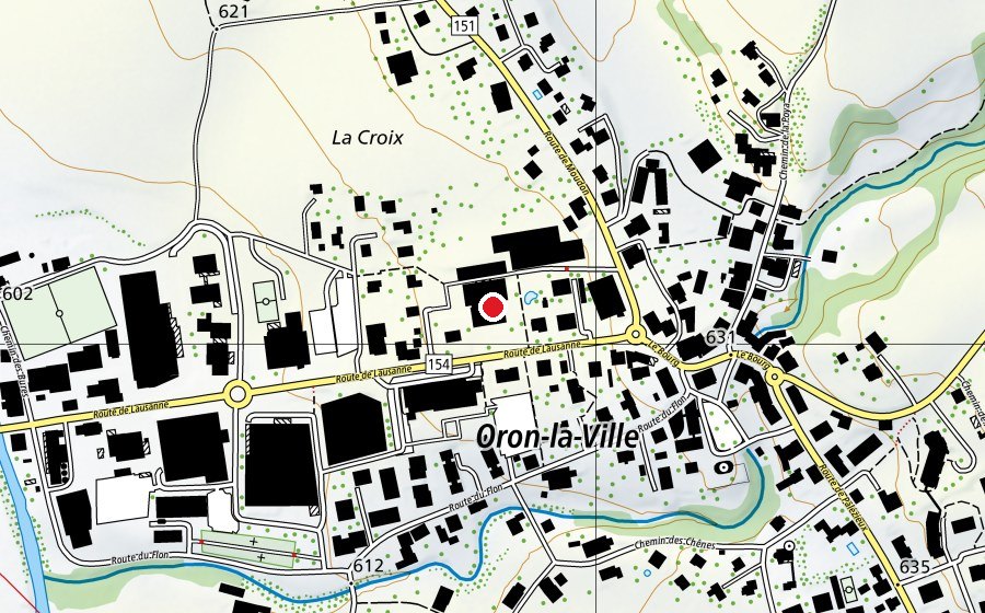 Karte mit dem Standort von Collège d'Oron-la-Ville (Schule)