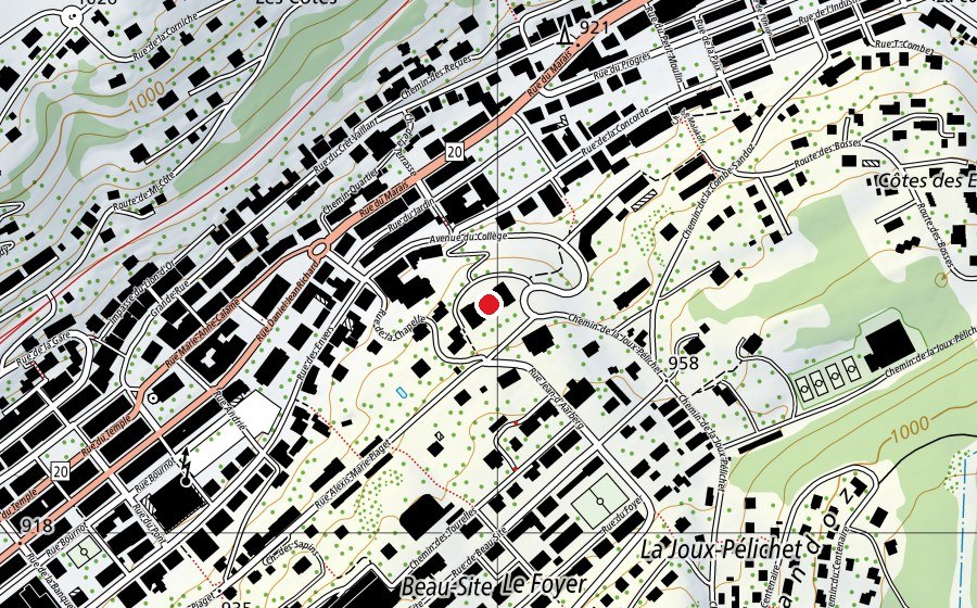 Mappa con la posizione di Collège de Beau-Site (Scuola)