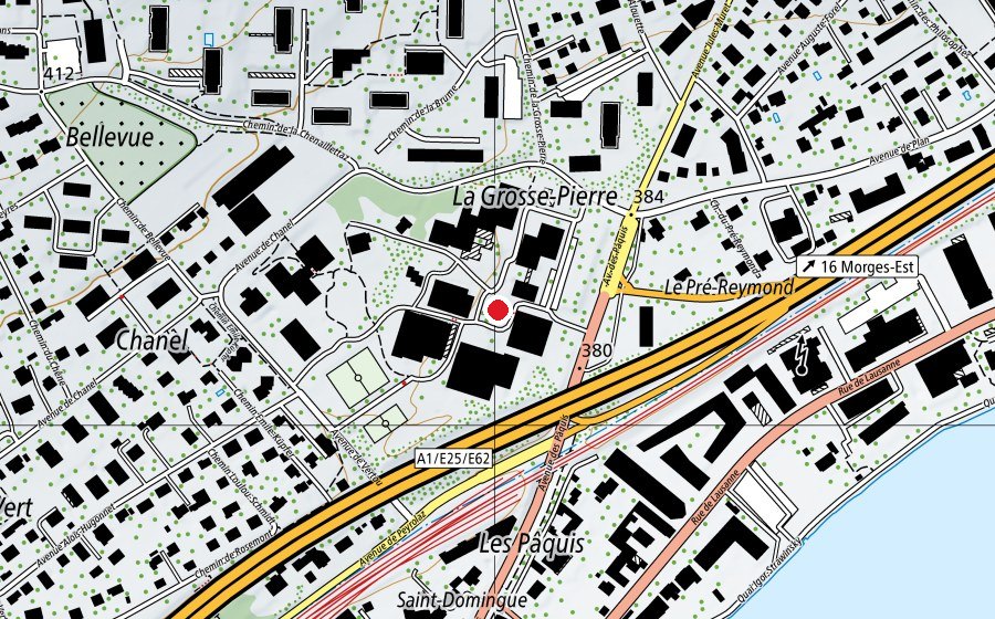 Carte indiquant l’emplacement de Collège de Beausobre (École)