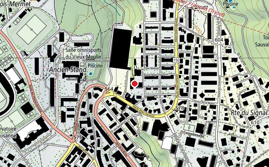 Carte indiquant l’emplacement de Collège de Bellevaux (École)