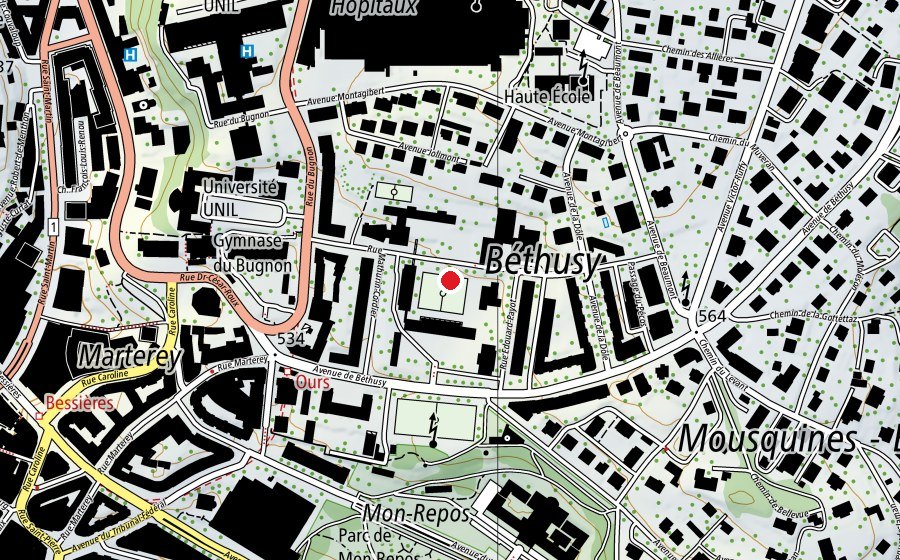 Mappa con la posizione di Collège de Béthusy (Scuola)