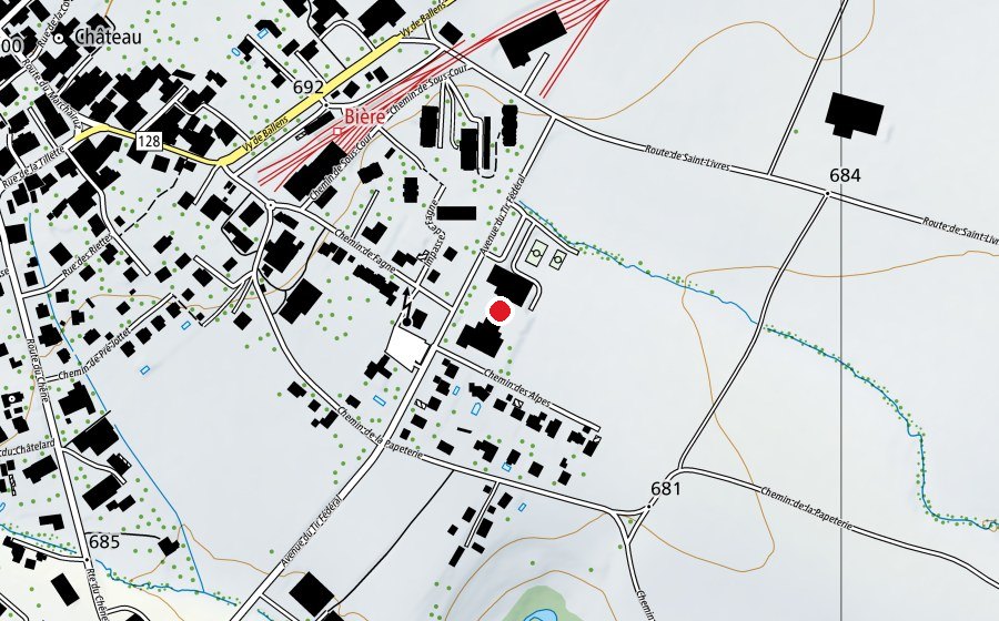 Map showing the location of Collège de Bière (School)
